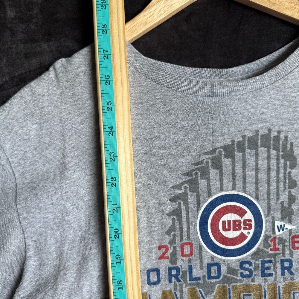 Chicago Cubs 2016 World Series Tee Men's M Gray MLB Delta Collector Shirt - Picture 10 of 13